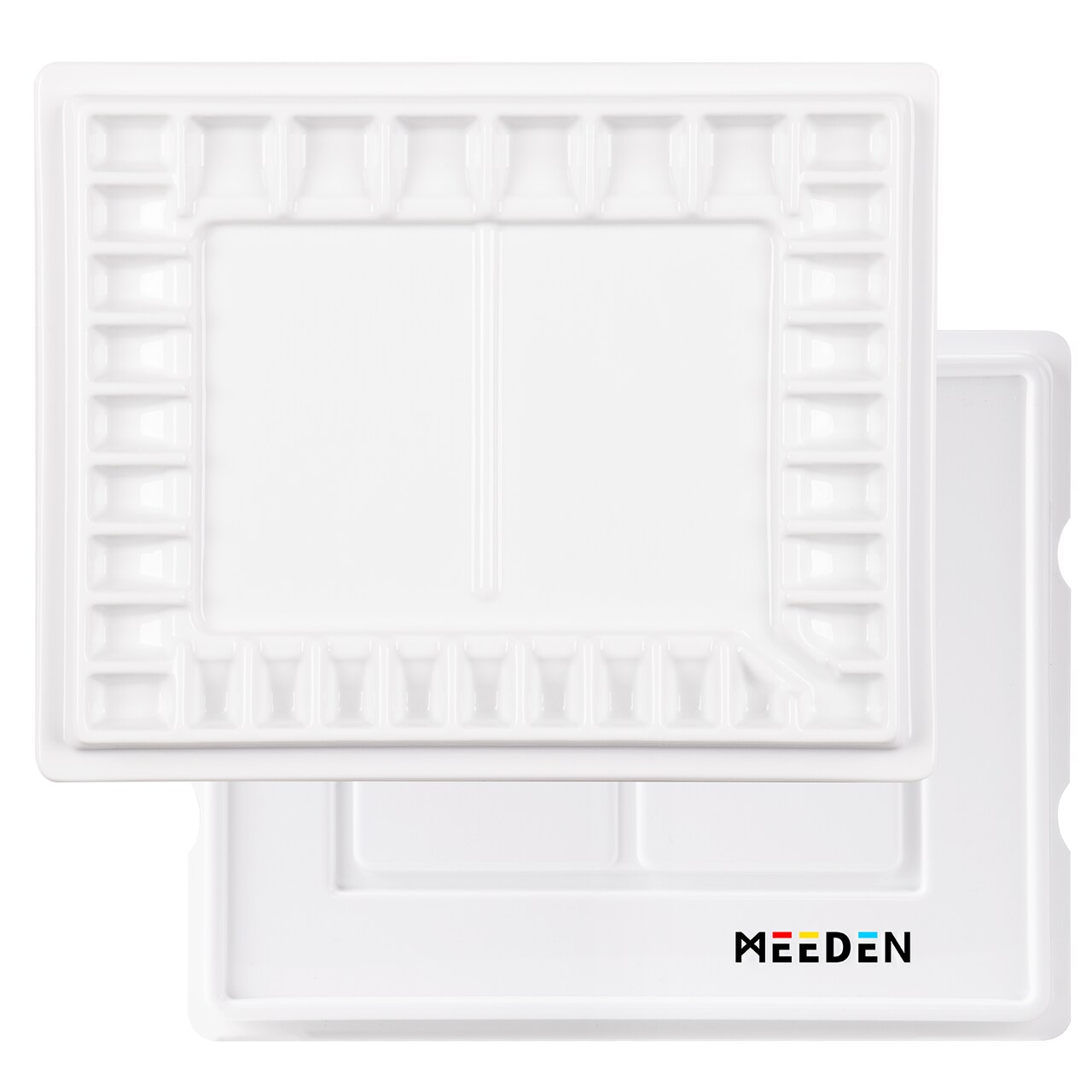 MEEDEN 33-Well Porcelain Painting Palette with Plastic Cover, Ceramic  Palette with Lid for Watercolor, Acrylic, Other Water Based Paint, 13-1/2  by 10.8-Inch, Watercolor Mixing Tray for Expert Painter
